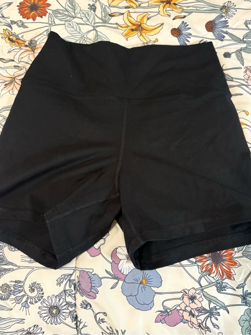 Fleo Black High-Rise Athletic Shorts